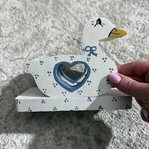 Vintage Wooden Goose Napkin Holder Cottagecore Farmhouse Country Kitchen Decor